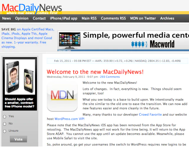 MacDailyNews migrates from EE to WP